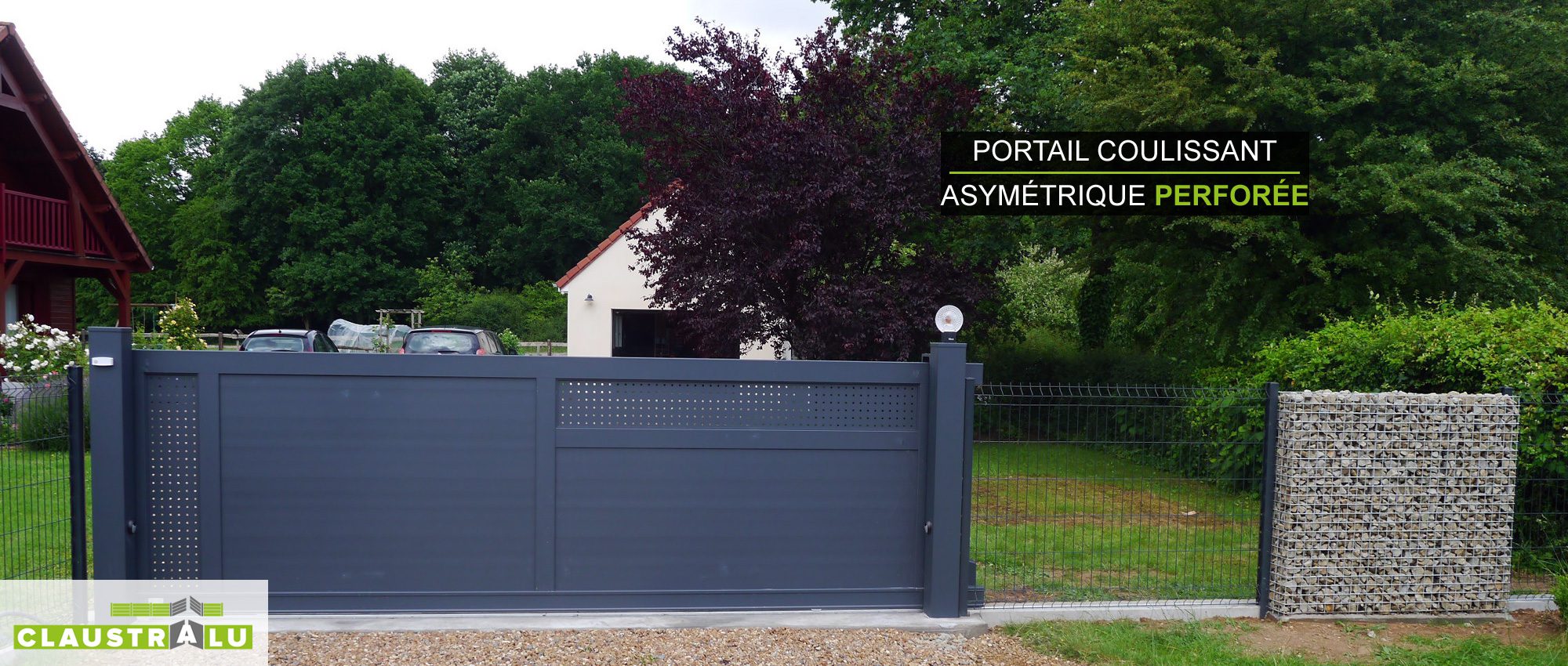 Portail de maison en aluminium coulissant